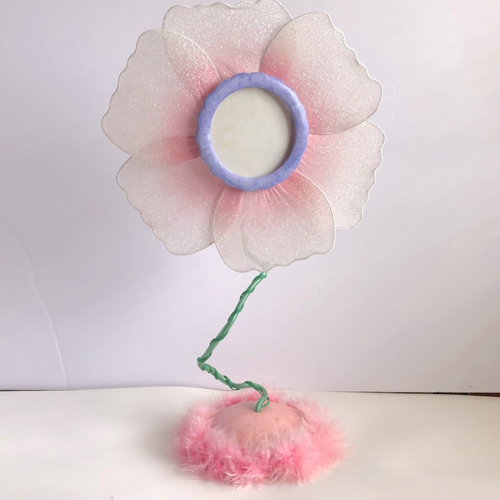 Russ Barrie Girl Powrrr Tall Flower Posable picture frame